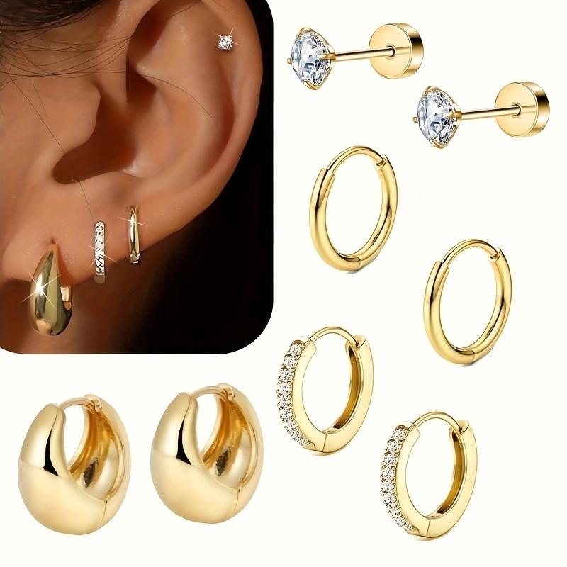 8pcs Hypoallergenic Thick Earrings Cartilage Jewelry Set