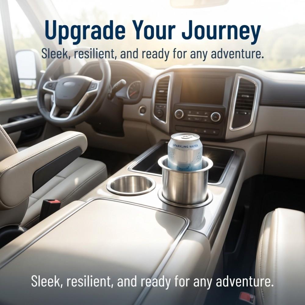 2 PCS Silver Beverage Rack Stainless Steel Marine Cup Holder Bottle Holder  Boat RV Camper Car