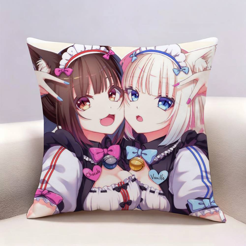 NEKOPARA Anime Game Doublesided print Pillow Case for Sofa Living Room Home office Decor Protective Cover