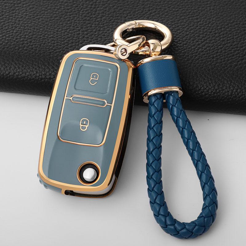 New Tpu Car Key Case Cover Shell For Vw Volkswagen Polo Tiguan Passat Golf Jetta Lavida Skoda Octavia 2 3 Button Accessories