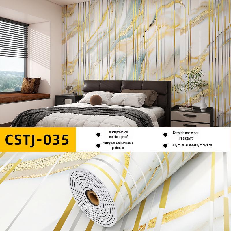Self-Adhesive Waterproof Imitation Marble Tile Wall Sticker for Bathroom, Living Room, Kitchen, and TV Background.