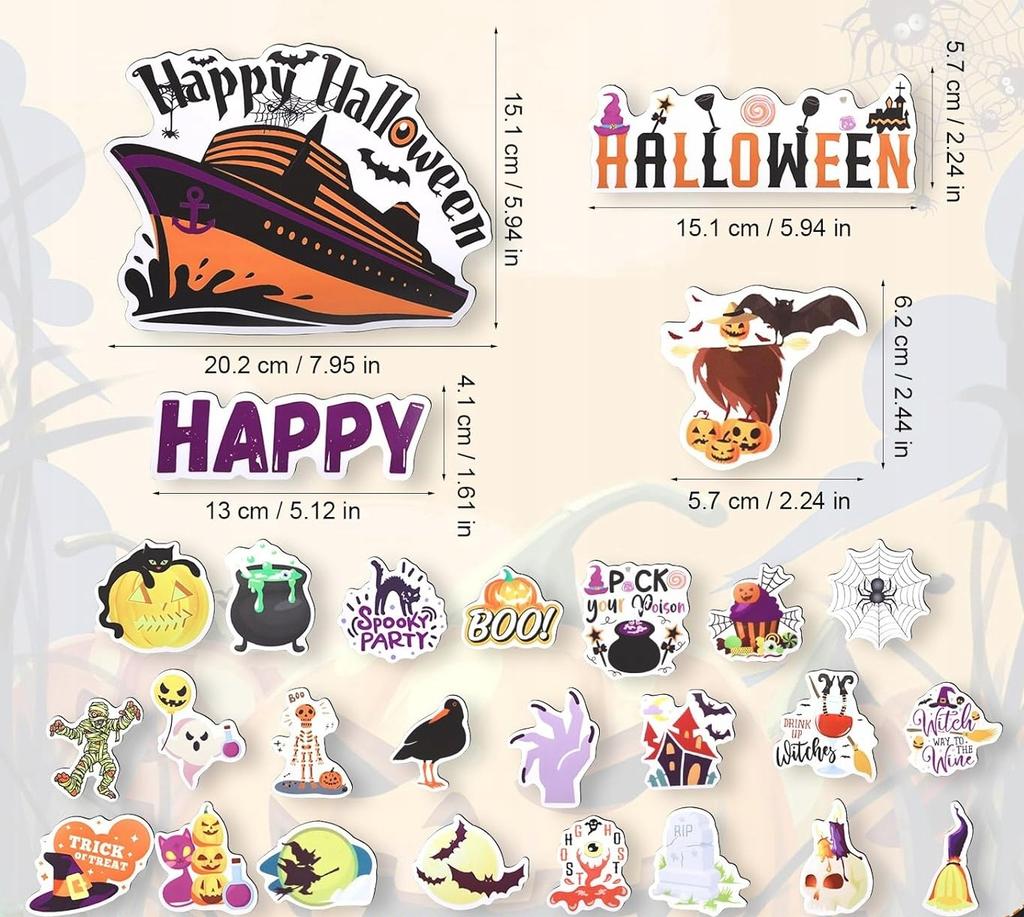 Magnesy halloween zestaw 27 sztuk na lodówkę ozdoby dekoracje