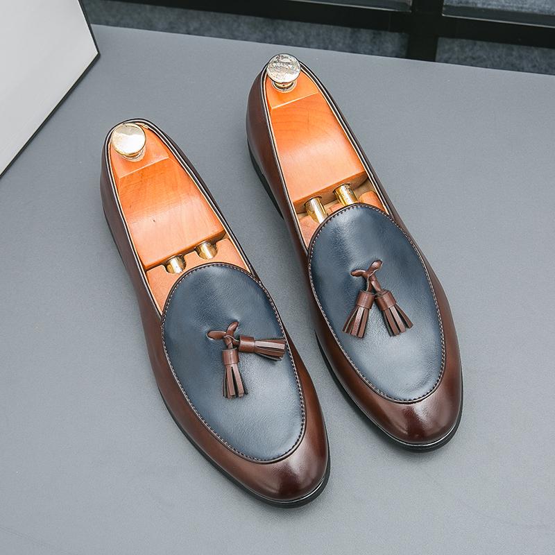 

Деловая обувь Модная повседневная обувь с кисточками Мужские роскошные кожаные мокасины Дышащие туфли-лодочки Мокасины Обувь для вождения 46 коричневый