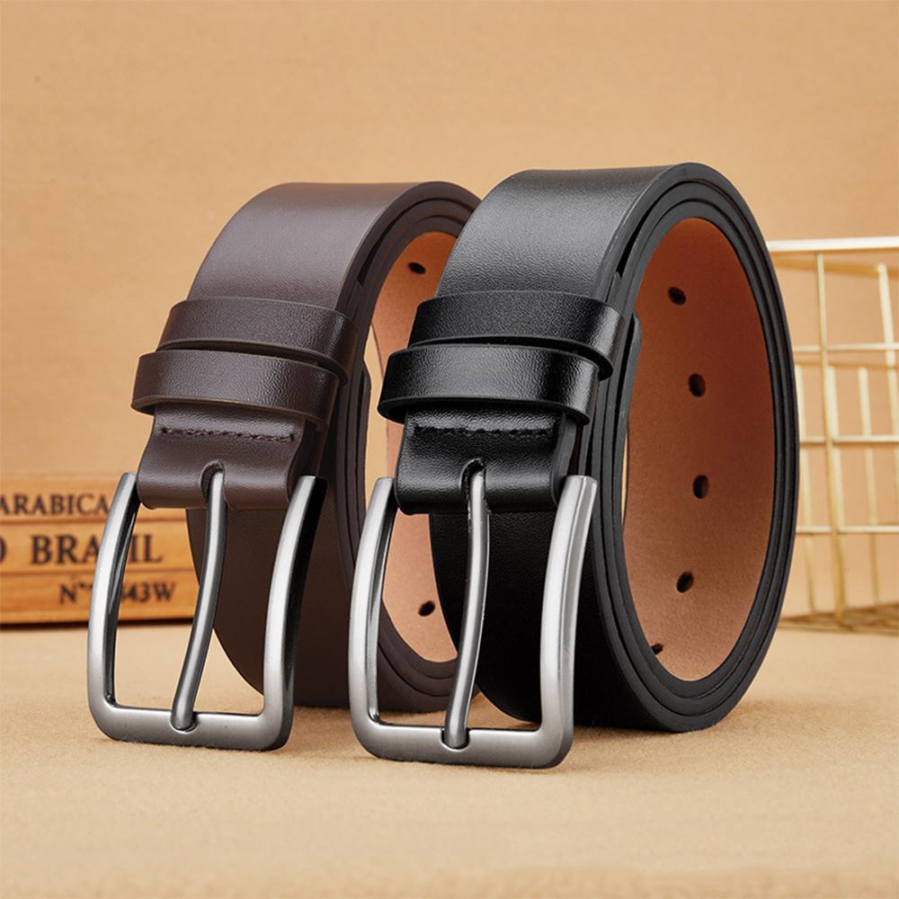 Men's High-end Leather Belt with Pin Buckle for Casual Wear, Trendy and Versatile for Young Men and Students Korean Style