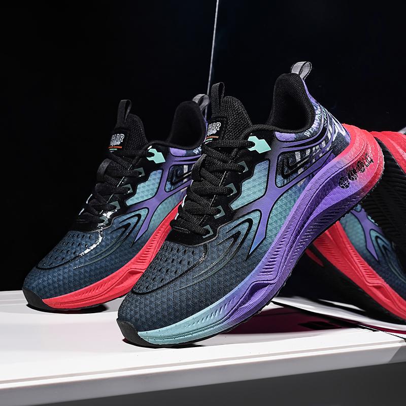 

Мужские спортивные кроссовки для бега повседневные дышащие легкие женские нескользящие кроссовки Carbon Plate Marathon 42 фиолетовый