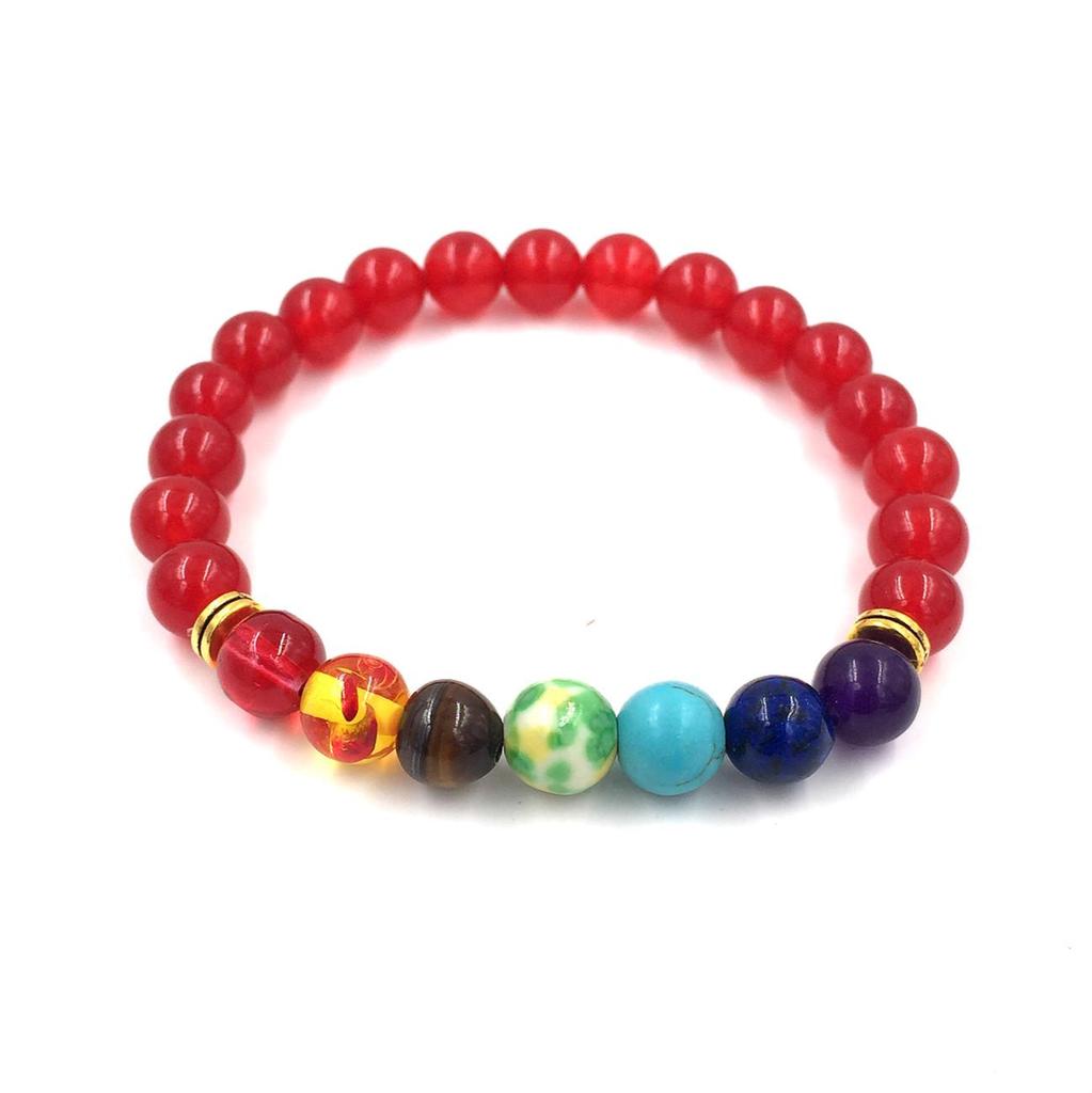 Galaxy Solar System Bracelet: Natural Stone Beads with Eight Planet Charms for Women
