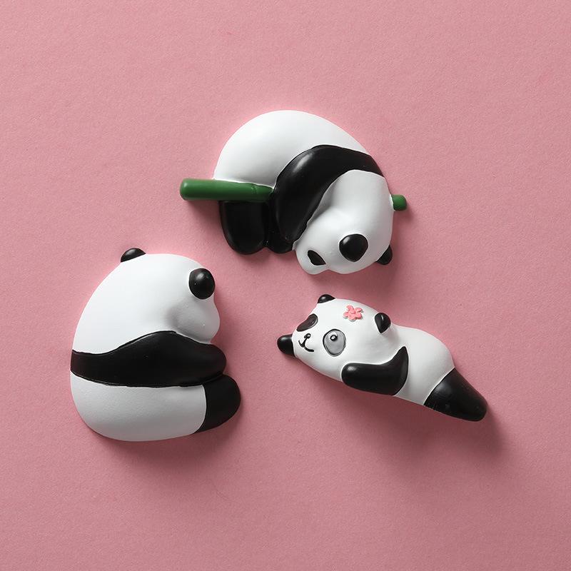 Panda Refrigerator Magnetic Sticker Resin Refrigerator Decoration Magnet Creative Magnetic Sticker Po Wall