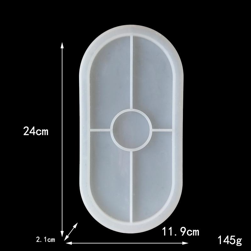 Silicone Gypsum Storage Tray Molds Oval Shape Jewelry Display Dish Concrete Cement Mold Handmade Resin Coaster Making Mould Tool