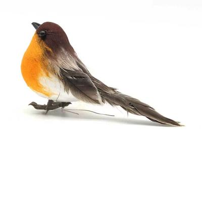 Künstliche Feder Vogel Dekoration, Realistisches Kleines Ornament, 1 Stück Vogel für Heimdeko