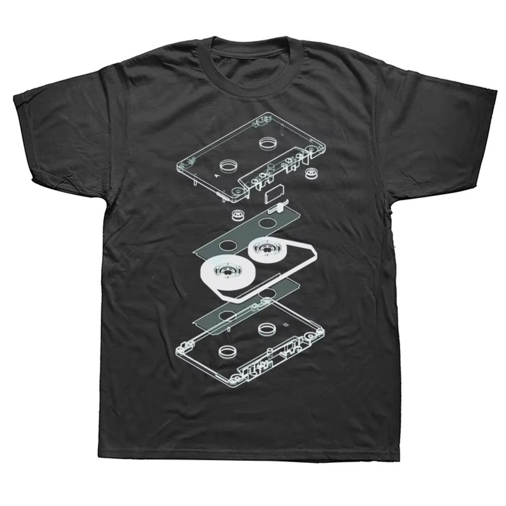 

Funny Retro Dj Mc Music Tape Player Cd Birthday Gifts Explosion Audio Cassette T Shirts Graphic Streetwear Harajuku Men Clothing 4XL