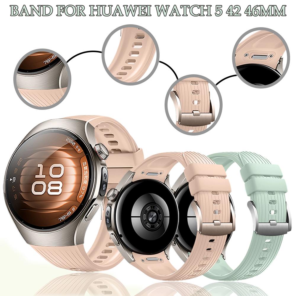 Cinturino per Huawei Watch 5 46 42mm Silicone a Sgancio Rapido a Pressione Sostitutivo Cinturino da Polso per Huawei Watch 5 42/46mm Uomo Donna Cinturino