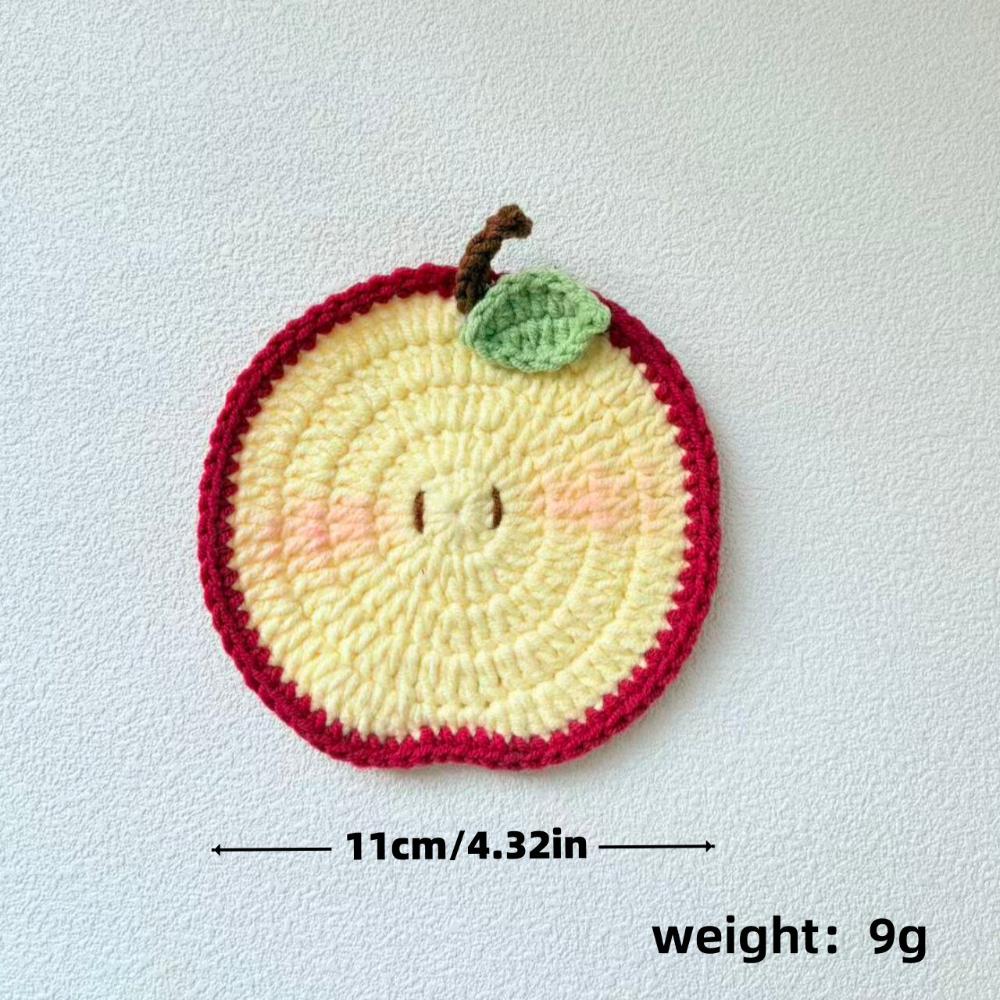 Handmade Crochet Knitted Cup Mats Yarn Fruit Cup Coasters Office Desk Use