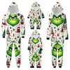 Christmas Print Family Matching Hooded Long Sleeved Zippered Jumpsuit Set