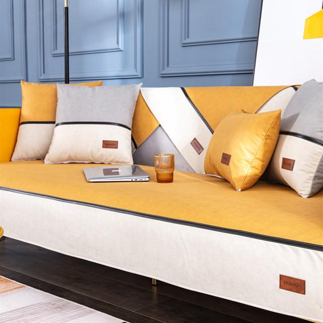 

Water Resist Tech Cloth Sofa Case Universal Anti -Cat Scratch Anti -Living Room Sofa Chair Cushion Cover Anti -Slip Furniture Shield 30x50 Pillowcase1 жовтий