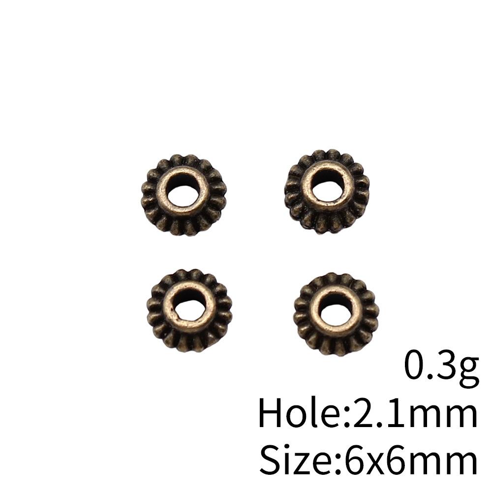 Small Hole Vintage Alloy Gear Spacer Beads Metal Loose Beads DIY Bracelet Necklace Jewelry Making Findings Accessories