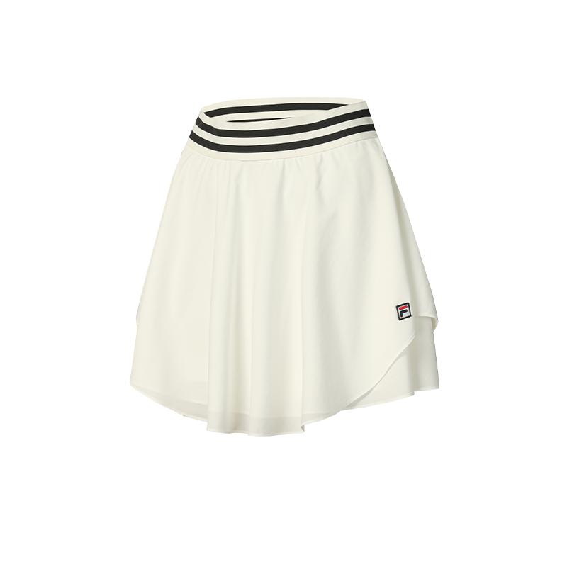 FILA Tennis Minimalist Classic Comfortable Casual Tennis Skirt Women skirts Cloud-Mushroom-White A11W623345F-WT