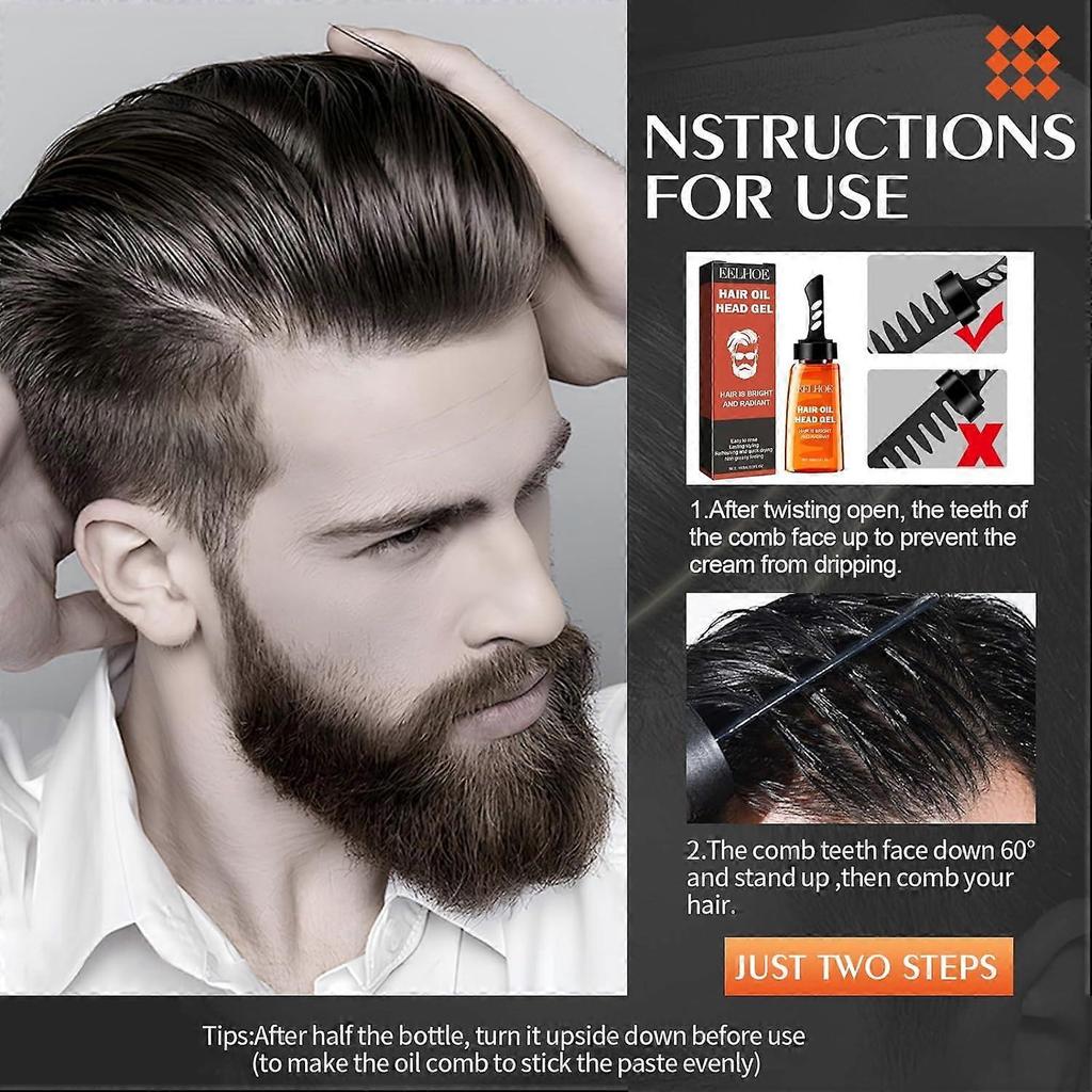 Hair Styling Gel for Men, 2-in-1 Hair Wax Gel with Comb, Hair Gel Men's Hair Wax Men, Hair Styling Gel for Modelling Hair and Natural Styling of Hair,
