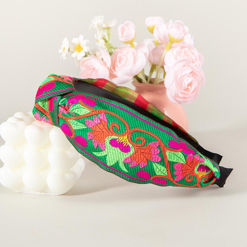 Kvinnor Etnisk Huvudbonad Vackert Blommig Böhmisk Broderitejp Hårband Dam Flickor Shopping Fest Hårbygel Accessoarer