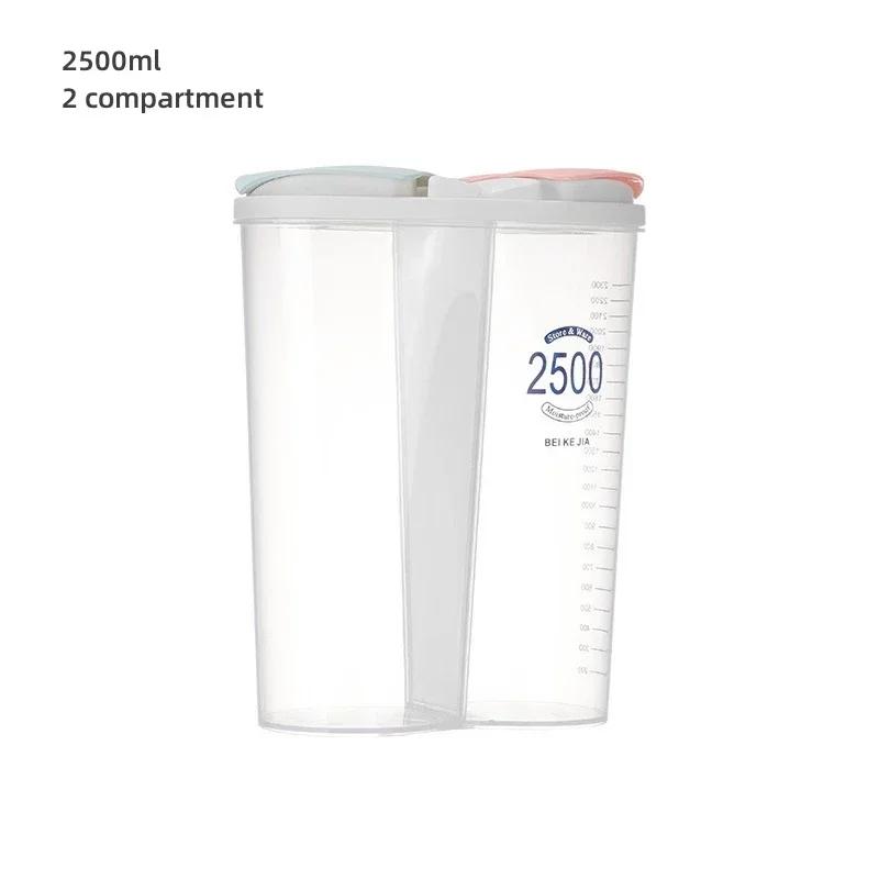 Küchenaufbewahrungsbox Transparent Mehrkorn-Aufbewahrungsbehälter Spaghetti Müsli Separater Spender Organizer Behälter Küchenhelfer