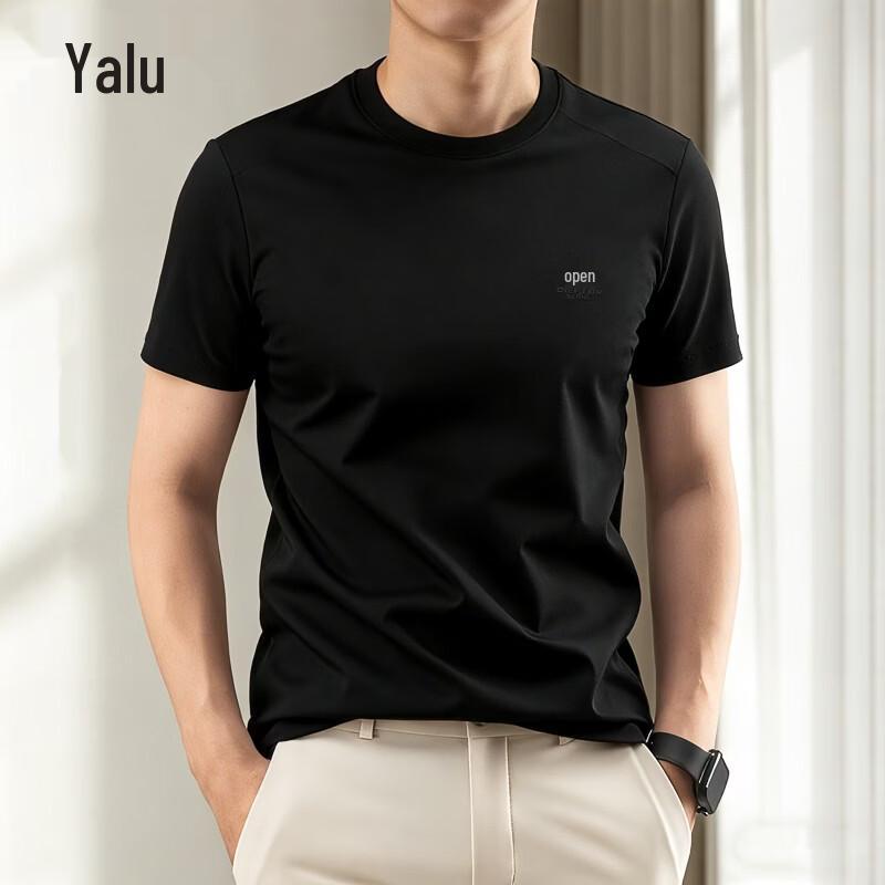 Yalu Men's Summer Lightweight Printed Round Neck T-Shirt