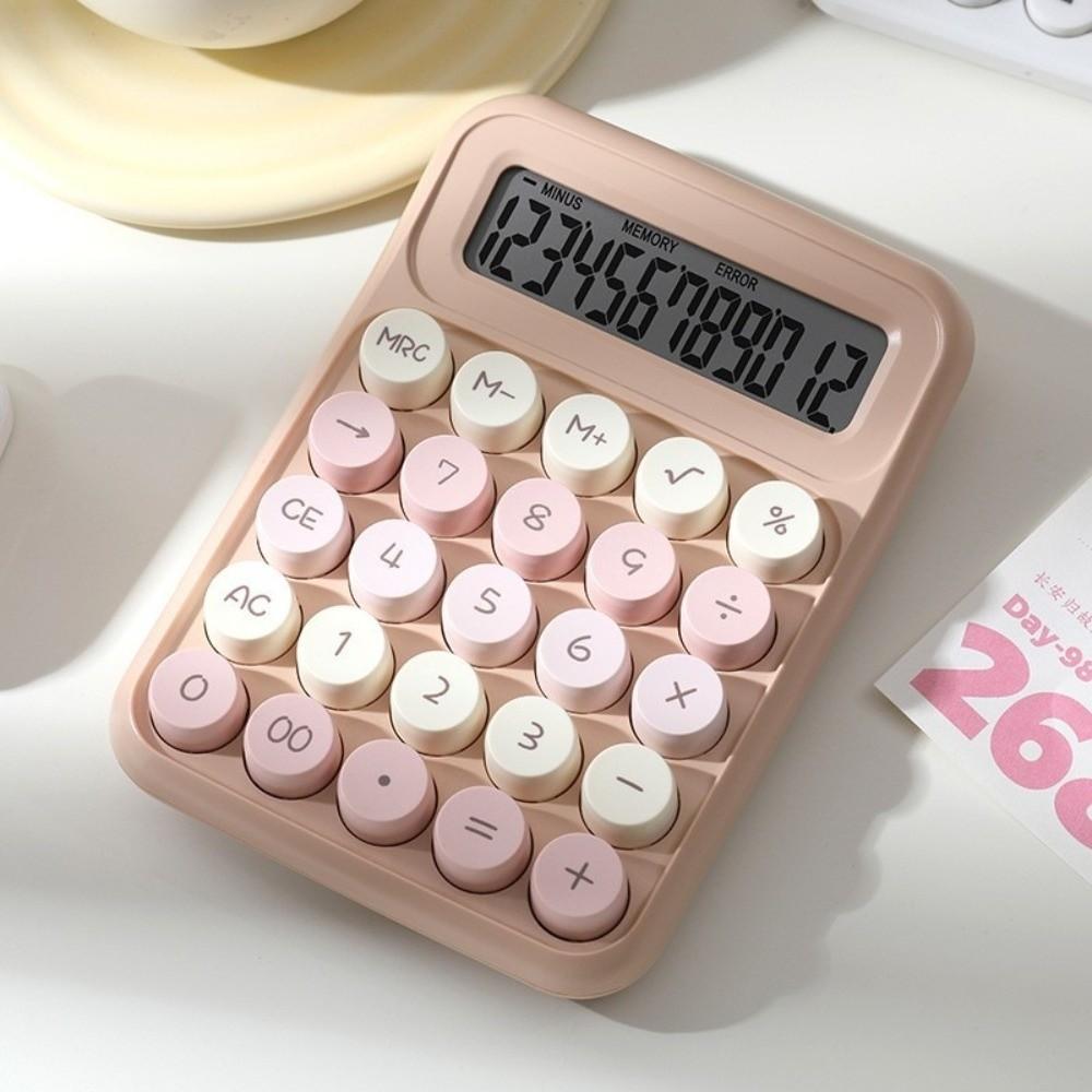 Large LCD Display Mechanical Key Calculator ABS Material Portable Calculator Home