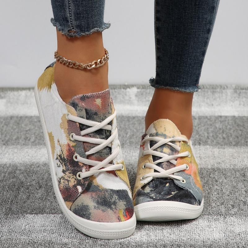 New women's fashion canvas shoes lace-up flat casual shoes