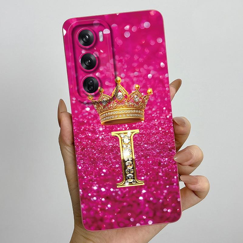 For OPPO Reno 12 Pro 5G Case Crown Letters Liquid Silicone Phone Cover For OPPO Reno12 Reno 12 12Pro Coque CPH2625 CPH2629 Funda