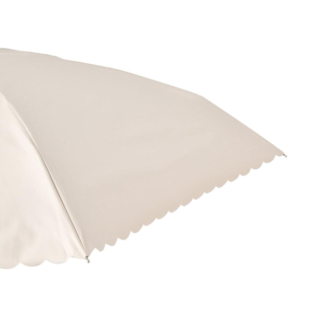 Francfranc Compact Scalloped Folding 47cm and Rain Light Umbrella Umbrella, (Sun Umbrella), Beige, Lightweight, Sunshade/Rain