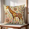 Modern Print Creations Animal Cushion Cover Natural Linen Organic Fabric DoubleSided Printing Couch Pillow Covers Home Decor