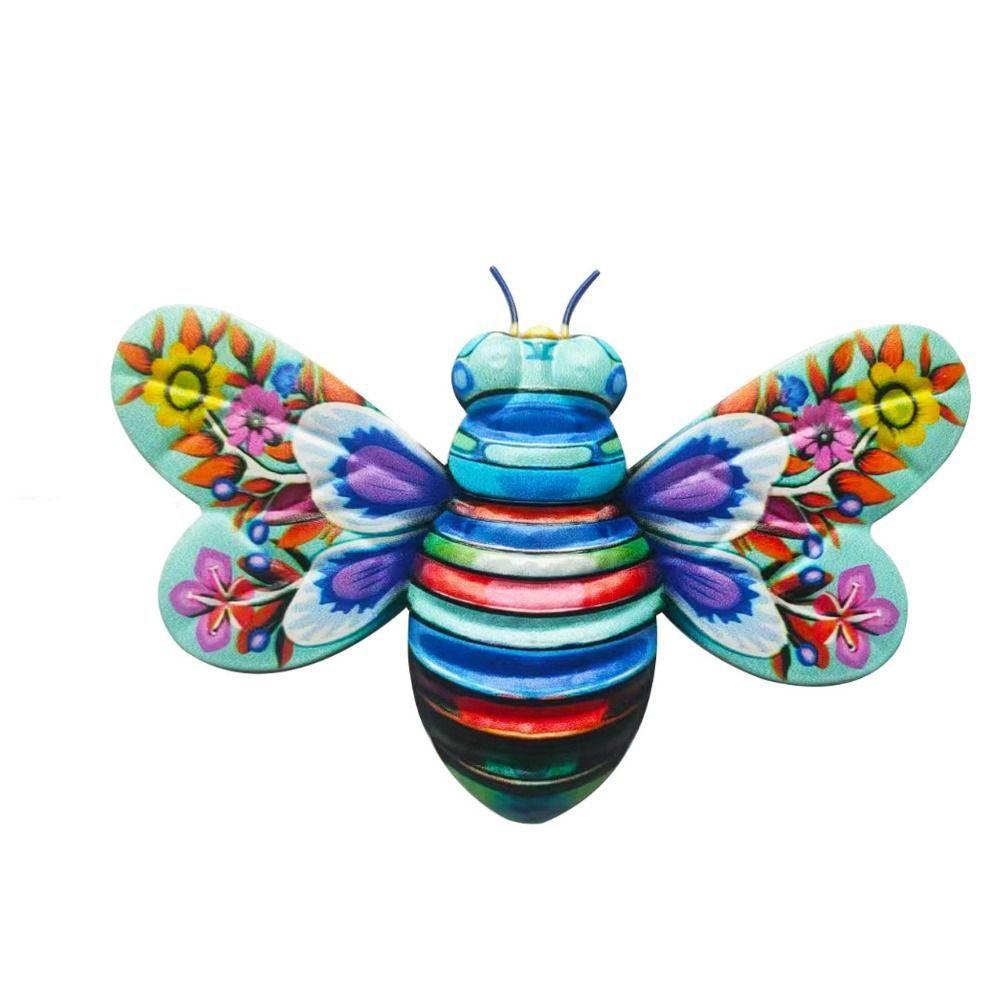 Metal Bee Wall Ornament Creative Garden Statue Art Wall Hanging Sculpture  Patio