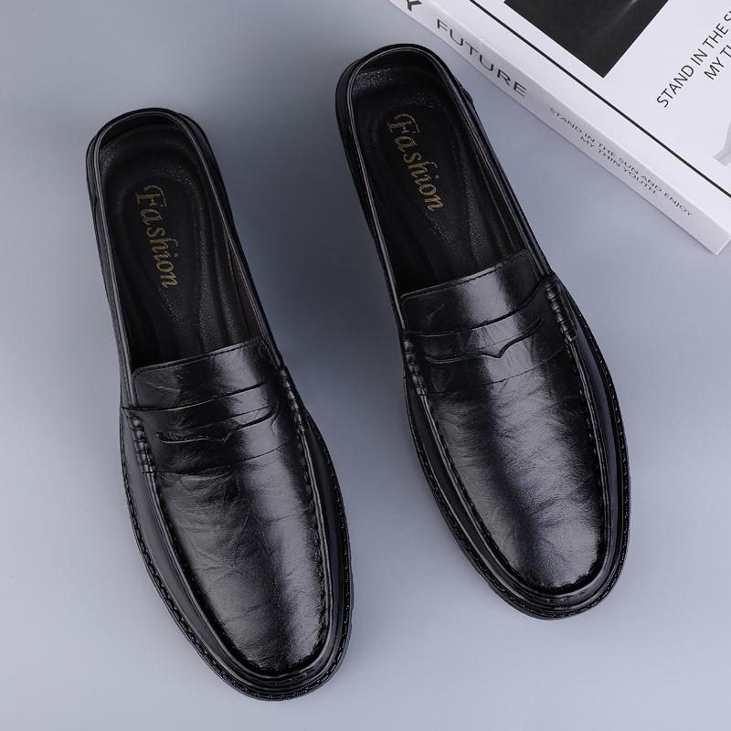 Genuine Leather Men Office Formal Shoes Luxury Brand Casual Business Shoes 2024Designer Flat Loafers Non-Slip Comfy Driving Shoe
