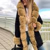 Womens Ladies Warm Plus Size Solid Color Plush Long Sleeve Lapel Imitation Coat