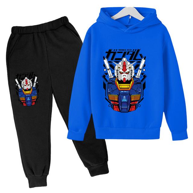 2025 Gundam Casual Kids Clothes 2 Piece Hoodies Set Clothing Cool Girls Clothing Boys Tracksuit Children Baby Clothes