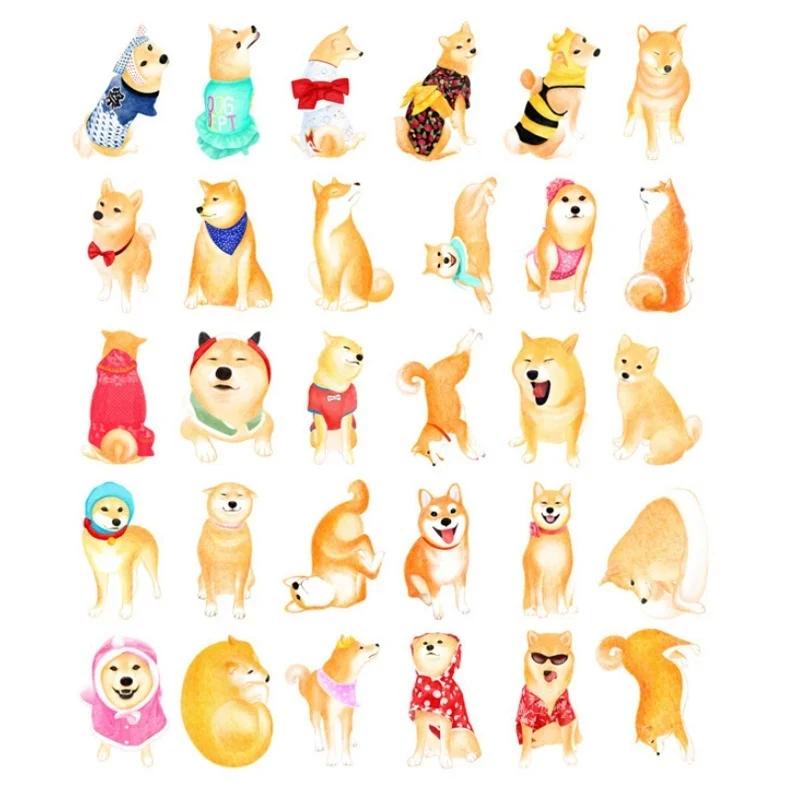 

30 шт./карточка Infeel Мини Счастливый Сиба-ину Карточка Поздравительная открытка Ломо Мемо-карточка Детский подарок Открытка Кавайная канцелярия A