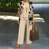1-Piece Women's Set, Spot 1D Digital Printed Cardigan Jacket with Tank Top and Elegant Casual Pants