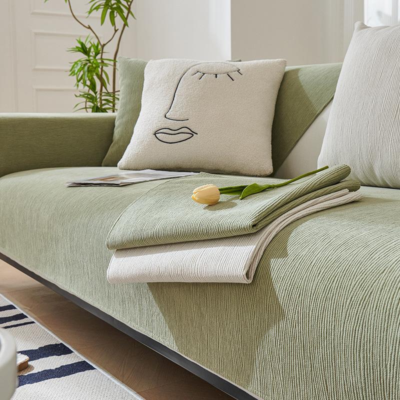 Jednobarevný žinylkový polštář na pohovku Four Seasons Universal Non-Slip Mat Sofa Cover Slipcover