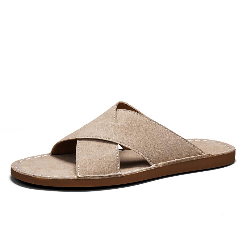 Men s Hand-Stitched Plus Size Casual Beach Slippers 43