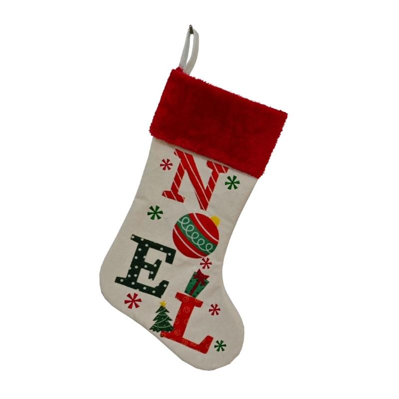 Alphabets Holiday Sock Decoration With Polyester Materials Quick Attachment Hook Multipurpose Festival Ornament
