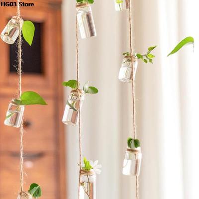Blumenpflanze Hydrokulturbehälter mit 8 Mini-Flaschen Glasvase 1 Stränge Windspiele Hängevase