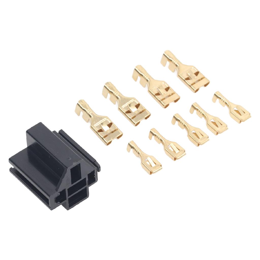 10 Satz Relaisstecker-Kit 5-polig Gehäusehalter 12V Fassung 30A 40A mit 30 Stück 10mm 20 Stück 6,3mm Klemme für Auto LKW Fahrzeug