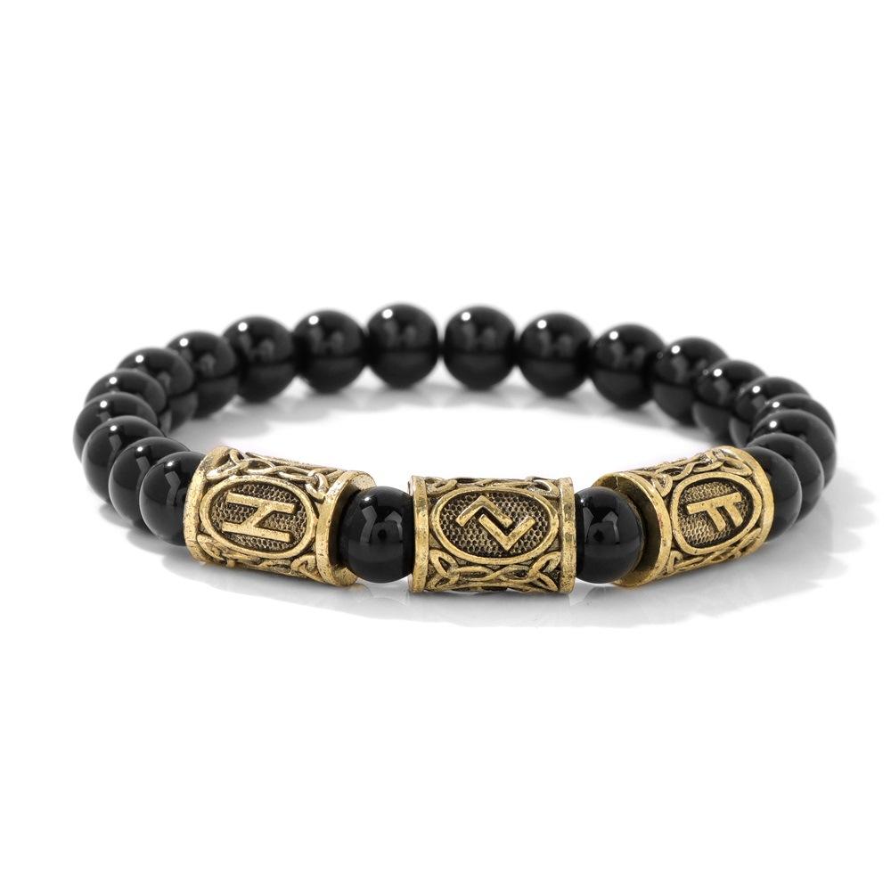 JYL TS Bracelet Viking Symbol Men s Bold Enhances Courage & Heritage glossy black селадоновый