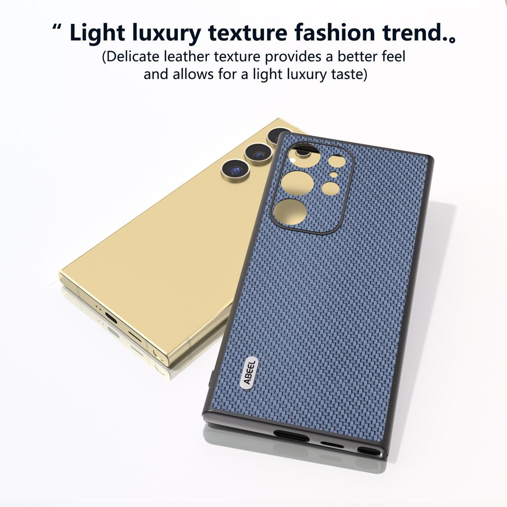 ABEEL For Samsung Galaxy S24 Ultra Case Carbon Fiber Texture PU Leather+PC+TPU Cell Phone Cover