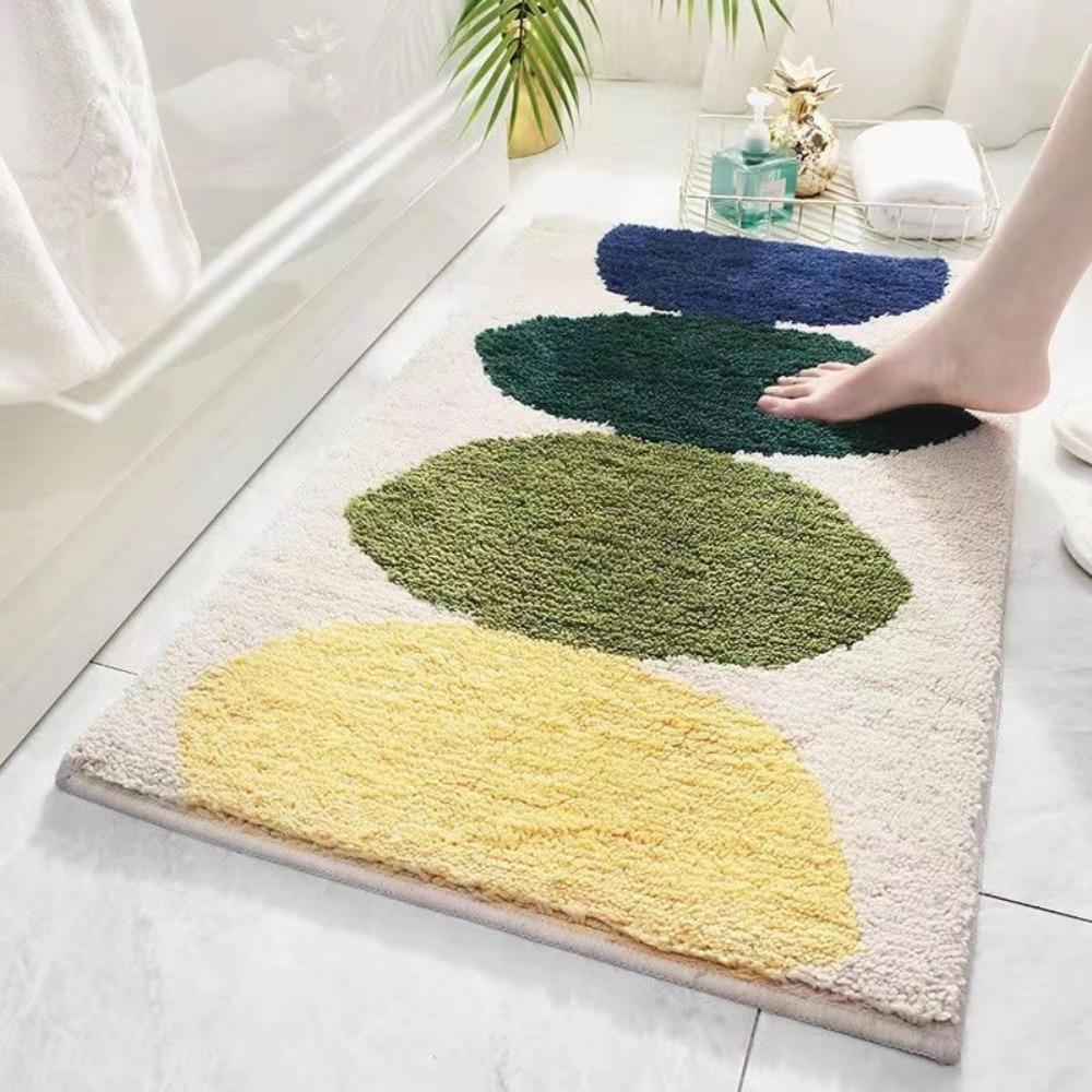 2pcs Cartoon Imitation Cashmere Floor Mat Non-slip Carpet Door Absorbent Floor Mat