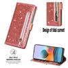Funda de Cuero con Cremallera y Purpurina para Xiaomi RedMi Note 15 14 13 Pro Plus 5G 15C 14C 13C 12C Mi 15T Pro Cartera tipo Flip con Tarjetero Funda para Teléfono