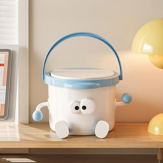 Mülleimer Große Kapazität mit Deckel und Griff Mülleimer Niedliches Cartoon-Design Mülleimer für Zuhause Wohnzimmer