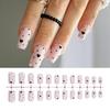 24 Pcs Elegant Press On Nail Black Heart Stick On Nail Polkas Dot Artificial Nail Short False Nail for Woman Girls