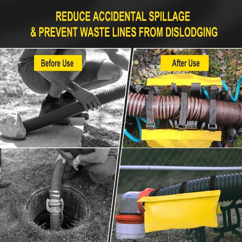 Heavy Duty Motorhomes Waste Disposal Stabilizer Bag With Adjustable Weights for Secure Drainage Management Prevent Leaks