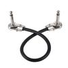 15cm/ 6in 30cm Guitar Effect Pedal Instrument Patch Cable 1/4" Silver Right-angle Plug Black PVC Jacket, 6-Pack
