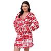Puszysty Szlafrok Flanelowy Świąteczny Renifer Plus Size - Przytulny i Gruby