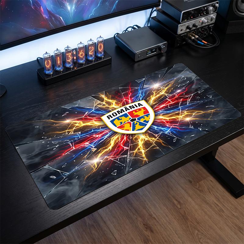 Romania Football Crest Mouse Pad, Extended Non Slip Rubber Desk Mat for Gaming Office Laptop Fan Gift